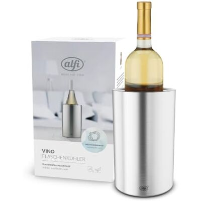 ALFI VINO, flaskkylare i rostfritt stål för flaskor à 0,70 till 1 l. Vin, sekt, kylhållning utan kondensvatten eller iskuber, kalla drycker ända till den sista droppen, tål maskindisk, fri från BPA ALFI VINO, flaskkylare i rostfritt stål för flaskor à 0,70 till 1 l. Vin, sekt, kylhållning utan kondensvatten eller iskuber, kalla drycker ända till den sista droppen, tål maskindisk, fri från BPA