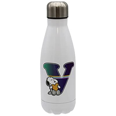 CYP Snoopy rostfri vattenflaska, hermetisk stängning, med flerfärgad bokstav V-design, 550 ml, vit färg, officiell produkt ( Brands) CYP Snoopy rostfri vattenflaska, hermetisk stängning, med flerfärgad bokstav V-design, 550 ml, vit färg, officiell produkt ( Brands)