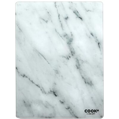 COOK CONCEPT KD3348 rektangulär skärbräda härdat glas marmoreffekt vit och grå H0,4 x 30 x 40 cm COOK CONCEPT KD3348 rektangulär skärbräda härdat glas marmoreffekt vit och grå H0,4 x 30 x 40 cm