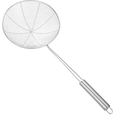 Globly Skimmer i rostfritt stål 14 cm, Spindelsked för stekning, pasta, ravioli och stekt mat, starkt och hållbart köksredskap Globly Skimmer i rostfritt stål 14 cm, Spindelsked för stekning, pasta, ravioli och stekt mat, starkt och hållbart köksredskap