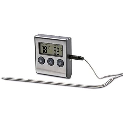 Xavax 2-i-1 digital stektermometer med köksklocka, avtagbar temperaturgivare, grilltermometer ugnstermometer kötttermometer Xavax 2-i-1 digital stektermometer med köksklocka, avtagbar temperaturgivare, grilltermometer ugnstermometer kötttermometer
