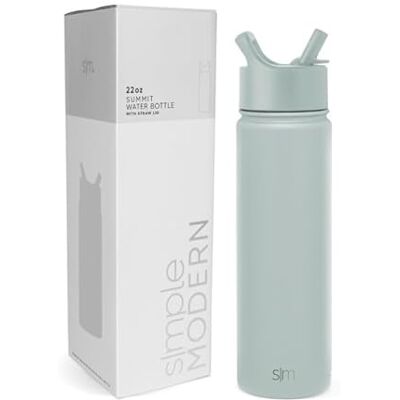 Simple Modern Enkel modern vattenflaska med sugrörslock vakuumisolerad rostfritt stål metall termos återanvändbar läckagesäker BPA-fri flaska för gym, resor, sport Summit Collection 645 ml havsglas salvia Simple Modern Enkel modern vattenflaska med sugrörslock vakuumisolerad rostfritt stål metall termos återanvändbar läckagesäker BPA-fri flaska för gym, resor, sport Summit Collection 645 ml havsglas salvia