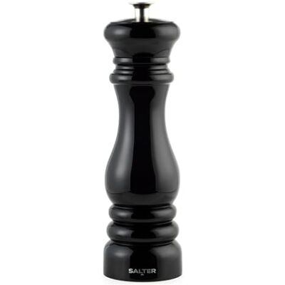 Salter BW13676EU7 Chester peppar klassisk svart kryddkvarn, keramisk kvarn, justerbar, fin till grov, påfyllningsbar, manuell saltkar för matlagning, extra lock ingår, högglansig akryl Salter BW13676EU7 Chester peppar klassisk svart kryddkvarn, keramisk kvarn, justerbar, fin till grov, påfyllningsbar, manuell saltkar för matlagning, extra lock ingår, högglansig akryl