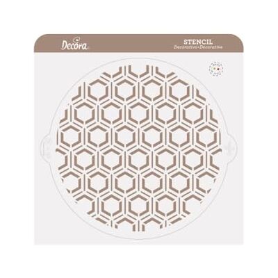 Decora Bikupa dekorativ stencil 9270957, storlek Ø 25 cm Ø 25 cm, livsmedelssäker plaststencil för att göra ritningar på tårtor, godis, kakor, tillverkad i Italien Decora Bikupa dekorativ stencil 9270957, storlek Ø 25 cm Ø 25 cm, livsmedelssäker plaststencil för att göra ritningar på tårtor, godis, kakor, tillverkad i Italien
