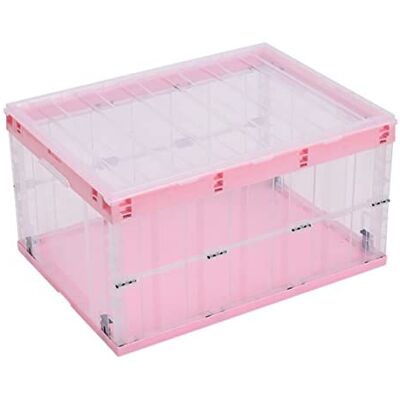 TUKA-i-AKUT 6 x vikbara förvaringslådor med lock, stapelbara vikbara, stabila stapellådor med handtag, stapelbara behållare, organisatör, hopfällbara lådor, stapelbara lådor, genomskinliga, 6 x 55 l TUKA-i-AKUT 6 x vikbara förvaringslådor med lock, stapelbara vikbara, stabila stapellådor med handtag, stapelbara behållare, organisatör, hopfällbara lådor, stapelbara lådor, genomskinliga, 6 x 55 l