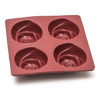 Maé Innovation rosa silikonform 20 x 20 cm 4 håligheter Ø7,6 x 3 cm non-stick 100% premium tillverkad i Frankrike Maé Innovation rosa silikonform 20 x 20 cm 4 håligheter Ø7,6 x 3 cm non-stick 100% premium tillverkad i Frankrike