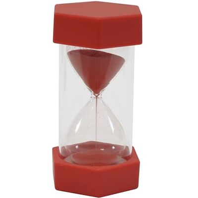 TimeTEX sandklocka, 12 cm hög, 6,5 cm diameter, 5 minuter, X-stor, röd TimeTEX sandklocka, 12 cm hög, 6,5 cm diameter, 5 minuter, X-stor, röd