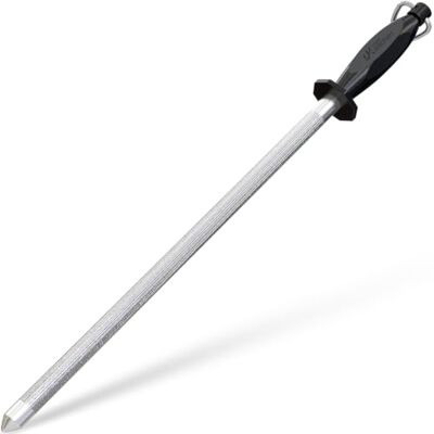 Utopia Kitchen Knife Sharpener Rod 12 Inch, Professional Honing Rod for Knife Sharpening with Hanging Hook, Black Utopia Kitchen Knife Sharpener Rod 12 Inch, Professional Honing Rod for Knife Sharpening with Hanging Hook, Black
