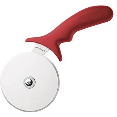 Hygiplas Vogue pizzahjul röd 4 tum rostfritt stål skärhandtag kommersiellt kök Hygiplas Vogue pizzahjul röd 4 tum rostfritt stål skärhandtag kommersiellt kök
