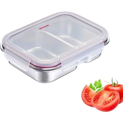 Westmark Stainless Steel Lunchbox, Läcksäker Lunchbox, Mikrovågs- Och Ugnssäker, Bpa-Fri, Bento Box För Skola, Arbete Och Dagis, Silver, Delad 450 + 280 Ml Westmark Stainless Steel Lunchbox, Läcksäker Lunchbox, Mikrovågs- Och Ugnssäker, Bpa-Fri, Bento Box För Skola, Arbete Och Dagis, Silver, Delad 450 + 280 Ml