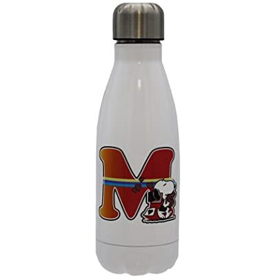 CYP Snoopy rostfri vattenflaska, hermetisk stängning, med flerfärgad bokstav M-design, 550 ml, vit färg, officiell produkt ( Brands) CYP Snoopy rostfri vattenflaska, hermetisk stängning, med flerfärgad bokstav M-design, 550 ml, vit färg, officiell produkt ( Brands)
