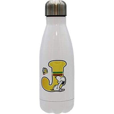 CYP Snoopy vattenflaska i rostfritt stål, hermetisk stängning, med flerfärgad bokstav J-design, 550 ml, vit färg, officiell produkt ( Brands) CYP Snoopy vattenflaska i rostfritt stål, hermetisk stängning, med flerfärgad bokstav J-design, 550 ml, vit färg, officiell produkt ( Brands)