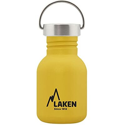 LAKEN Basic Rostfritt stål flaska med skruvlock stål och bred mun, 0,35L Gul LAKEN Basic Rostfritt stål flaska med skruvlock stål och bred mun, 0,35L Gul