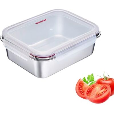 Westmark Stainless Steel Lunchbox, Läcksäker Lunchbox, Mikrovågs- Och Ugnssäker, Bpa-Fri, Bento-Låda För Skola, Arbete Och Dagis, Silver, 1300 Ml Westmark Stainless Steel Lunchbox, Läcksäker Lunchbox, Mikrovågs- Och Ugnssäker, Bpa-Fri, Bento-Låda För Skola, Arbete Och Dagis, Silver, 1300 Ml
