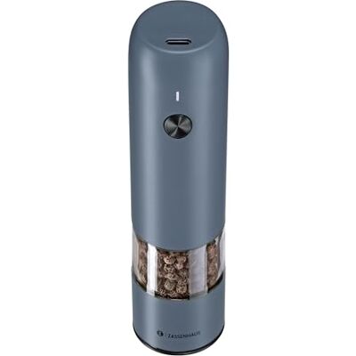 Zassenhaus Pepparkvarn KÖLN elektrisk USB, 14 cm, blå, steglöst justerbar högpresterande keramisk kvarn, akrylhus i rostfritt stål, uppladdningsbart litiumjonbatteri Zassenhaus Pepparkvarn KÖLN elektrisk USB, 14 cm, blå, steglöst justerbar högpresterande keramisk kvarn, akrylhus i rostfritt stål, uppladdningsbart litiumjonbatteri