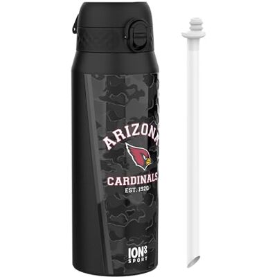 Ion8 NFL Arizona Cardinals Sport Vattenflaska Med Avtagbart Sugrör, 750ml/24oz, Läckagesäker Vakuumisolerad Dricksflaska, Lätt Att Öppna, Säker Låsning, Diskmaskinssäker, Flipplock, Metallflaska Ion8 NFL Arizona Cardinals Sport Vattenflaska Med Avtagbart Sugrör, 750ml/24oz, Läckagesäker Vakuumisolerad Dricksflaska, Lätt Att Öppna, Säker Låsning, Diskmaskinssäker, Flipplock, Metallflaska