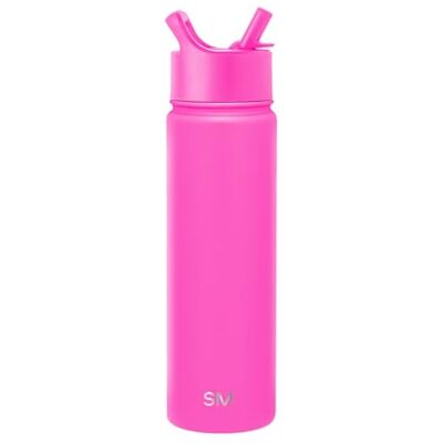 Simple Modern Enkel modern vattenflaska med sugrör isolerad flaska i rostfritt stål för sportgym Summit Collection 650 ml hallonvibbar Simple Modern Enkel modern vattenflaska med sugrör isolerad flaska i rostfritt stål för sportgym Summit Collection 650 ml hallonvibbar