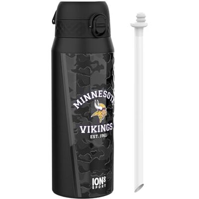 Ion8 NFL Minnesota Vikings Sport Vattenflaska Med Avtagbart Sugrör, 750ml/24oz, Läckagesäker Vakuumisolerad Dricksflaska, Lätt Att Öppna, Säker Låsning, Diskmaskinssäker, Flipplock, Metallflaska Ion8 NFL Minnesota Vikings Sport Vattenflaska Med Avtagbart Sugrör, 750ml/24oz, Läckagesäker Vakuumisolerad Dricksflaska, Lätt Att Öppna, Säker Låsning, Diskmaskinssäker, Flipplock, Metallflaska