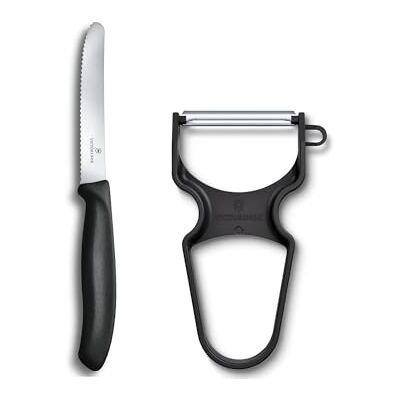 Victorinox Swiss Classic kökskniv med skalare, 2 delar, rostfritt stål, diskmaskin, svart Victorinox Swiss Classic kökskniv med skalare, 2 delar, rostfritt stål, diskmaskin, svart