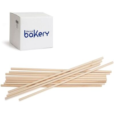 Decora , 9280117 1 000-pack björkträpinnar lämpliga för matkontakt för tillverkning av glass, kex, lollipop eller godis på spett, storlek 6 x h 300 mm Decora , 9280117 1 000-pack björkträpinnar lämpliga för matkontakt för tillverkning av glass, kex, lollipop eller godis på spett, storlek 6 x h 300 mm