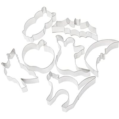 Ibili Set 7 Tinned Halloween Cookie Cutter Plateado - Kakstansar Ibili Set 7 Tinned Halloween Cookie Cutter Plateado - Kakstansar
