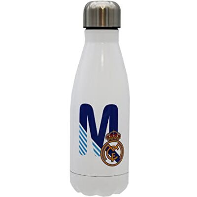 CYP Real Madrid vattenflaska i rostfritt stål, hermetisk förslutning, med bokstaven M-design i blått, 550 ml, vit färg, officiell produkt ( Brands) CYP Real Madrid vattenflaska i rostfritt stål, hermetisk förslutning, med bokstaven M-design i blått, 550 ml, vit färg, officiell produkt ( Brands)