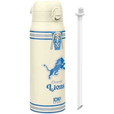 Ion8 NFL Detroit Lions Sport Vattenflaska Med Avtagbart Sugrör, 750ml/24oz, Läckagesäker Vakuumisolerad Dricksflaska, Lätt Att Öppna, Säker Låsning, Diskmaskinssäker, Flipplock, Metallflaska Ion8 NFL Detroit Lions Sport Vattenflaska Med Avtagbart Sugrör, 750ml/24oz, Läckagesäker Vakuumisolerad Dricksflaska, Lätt Att Öppna, Säker Låsning, Diskmaskinssäker, Flipplock, Metallflaska