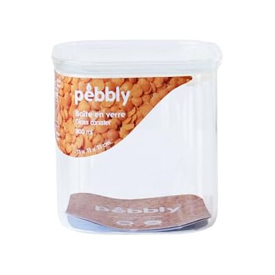 Pebbly Hög Fyrkantig Förvaringsbehållare I Glas, Med Glaslock, 800 Ml, Optimerad Förvaring För Ett Organiserat Kök, Skyddar Torrvaror Och Minskar Avfall Pebbly Hög Fyrkantig Förvaringsbehållare I Glas, Med Glaslock, 800 Ml, Optimerad Förvaring För Ett Organiserat Kök, Skyddar Torrvaror Och Minskar Avfall