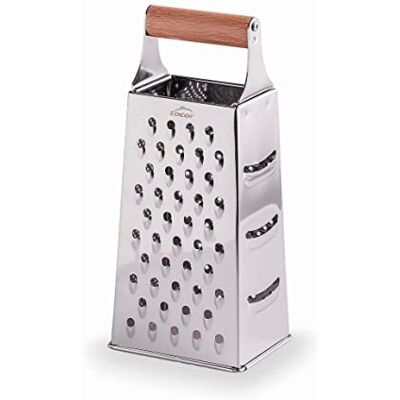 LACOR 61364 WOOD köksrivare, 4-sidig rivare, Rostfritt stål, Bok trähandtag, 4 sidor med olika skärningar: tunn, medium, tjock och skivor, 11x8,5x24,5 cm LACOR 61364 WOOD köksrivare, 4-sidig rivare, Rostfritt stål, Bok trähandtag, 4 sidor med olika skärningar: tunn, medium, tjock och skivor, 11x8,5x24,5 cm
