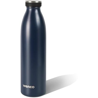 wenco Termosflaska i rostfritt stål, marinblå – 750 ml – perfekt för barn, BPA-fri, läckagesäker, lämplig för kolsyra – liten termosflaska för bubblor, sport, skola, fitness wenco Termosflaska i rostfritt stål, marinblå – 750 ml – perfekt för barn, BPA-fri, läckagesäker, lämplig för kolsyra – liten termosflaska för bubblor, sport, skola, fitness