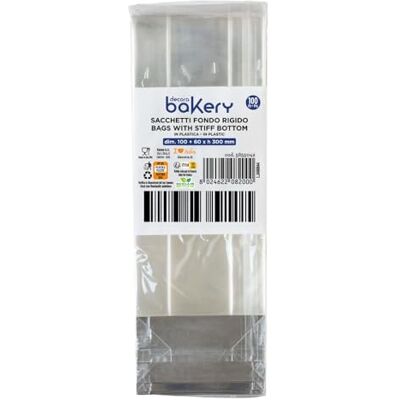 Decora 5855042 100-pack genomskinliga plastpåsar med hård kartong 100 + 60 x 300 H mm för förpackning av godis, kex och bon bon bon Decora 5855042 100-pack genomskinliga plastpåsar med hård kartong 100 + 60 x 300 H mm för förpackning av godis, kex och bon bon bon