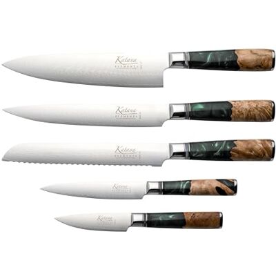 Katana Elements 6-delat knivset Regnskoggrön - Köksverktyg Katana Elements 6-delat knivset Regnskoggrön - Köksverktyg