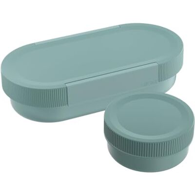 Sigg Lunchbox Set Lumo L Morning Blue – brödlåda med extra burk – fjäderlätt matlåda – 2-i-1 – BPA-fri – blå – 1 l Sigg Lunchbox Set Lumo L Morning Blue – brödlåda med extra burk – fjäderlätt matlåda – 2-i-1 – BPA-fri – blå – 1 l