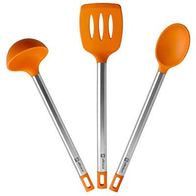 BRA Efficient 3-delat kökshjälpmedelsset, 36,5 cm, stekspade sked, gryta, rostfritt stål, nylon och silikon BRA Efficient 3-delat kökshjälpmedelsset, 36,5 cm, stekspade sked, gryta, rostfritt stål, nylon och silikon