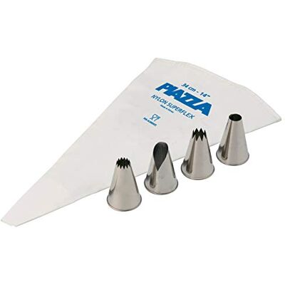 PIAZZA Square Set för sötsaker Sac a Poche Professional 34 cm + 4 x 14 mm rostfritt stålpinnar För att göra dekorationer på godis, kakor och bakverk, Återanvändbar påse i Nylon PIAZZA Square Set för sötsaker Sac a Poche Professional 34 cm + 4 x 14 mm rostfritt stålpinnar För att göra dekorationer på godis, kakor och bakverk, Återanvändbar påse i Nylon