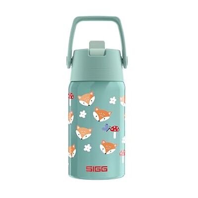 Sigg – drickflaska i rostfritt stål för barn – sköld FLIP Funny Fox – lämplig för kolsyrade drycker – läckagesäker – fjäderlätt – BPA-fri – sport och skola – mintgrön med räv – 0,5 l Sigg – drickflaska i rostfritt stål för barn – sköld FLIP Funny Fox – lämplig för kolsyrade drycker – läckagesäker – fjäderlätt – BPA-fri – sport och skola – mintgrön med räv – 0,5 l