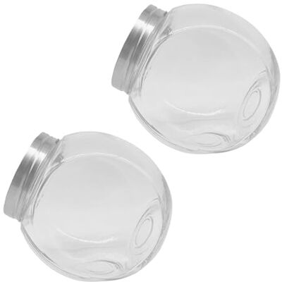 Relaxdays godisburkar set med 2, 2 L förvaringsburkar med lock i rostfritt stål, genomskinlig/silver, 18 x 17,5 x 12,5 cm Relaxdays godisburkar set med 2, 2 L förvaringsburkar med lock i rostfritt stål, genomskinlig/silver, 18 x 17,5 x 12,5 cm
