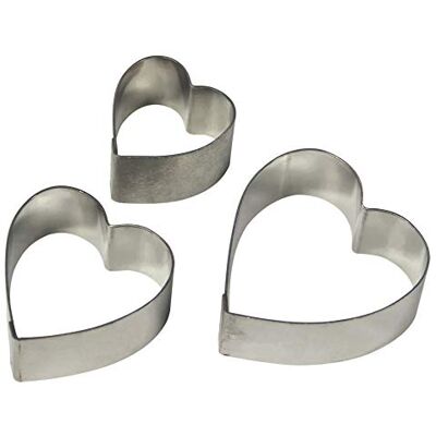 PME HT267 behållare med hjärt/aronstavmotiv av rostfritt stål, sortiment, 3-delad, silver, 1 x 1,2 x 3 cm PME HT267 behållare med hjärt/aronstavmotiv av rostfritt stål, sortiment, 3-delad, silver, 1 x 1,2 x 3 cm