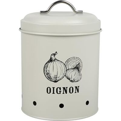 Gimel 528251 Lökförvaringslåda volym Ø 14 cm H 19 cm köksförvaringslåda beige färg lökdekor Gimel 528251 Lökförvaringslåda volym Ø 14 cm H 19 cm köksförvaringslåda beige färg lökdekor