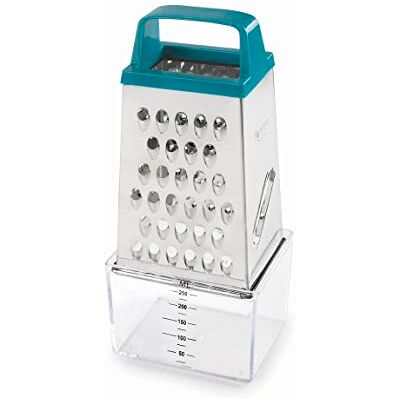 LACOR 61363 KEEP skål köksrivjärn, rostfritt stål, inklusive 250ml matbehållare, 4 sidor skär: tunn, medium, tjock och skivor, 8,9x6,5x20,5 cm LACOR 61363 KEEP skål köksrivjärn, rostfritt stål, inklusive 250ml matbehållare, 4 sidor skär: tunn, medium, tjock och skivor, 8,9x6,5x20,5 cm