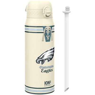 Ion8 NFL Philadelphia Eagles Sport Vattenflaska Med Avtagbart Sugrör, 750ml/24oz, Läckagesäker Vakuumisolerad Dricksflaska, Lätt Att Öppna, Säker Låsning, Diskmaskinssäker, Flipplock, Metallflaska Ion8 NFL Philadelphia Eagles Sport Vattenflaska Med Avtagbart Sugrör, 750ml/24oz, Läckagesäker Vakuumisolerad Dricksflaska, Lätt Att Öppna, Säker Låsning, Diskmaskinssäker, Flipplock, Metallflaska