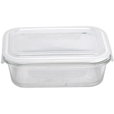 Garcia de Pou 6 stycken rektangulära behållare med lock 640 ml 18 x 13,2 x 6,5 cm transparent glas Garcia de Pou 6 stycken rektangulära behållare med lock 640 ml 18 x 13,2 x 6,5 cm transparent glas