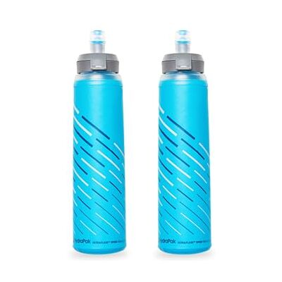 HydraPak UltraFlask Speed 500 ml 2-pack hopfällbar mjuk flaska vattenflaska för vätskevästar och löparpaket med lättöppnat lock (500 ml/17 oz) HydraPak UltraFlask Speed 500 ml 2-pack hopfällbar mjuk flaska vattenflaska för vätskevästar och löparpaket med lättöppnat lock (500 ml/17 oz)