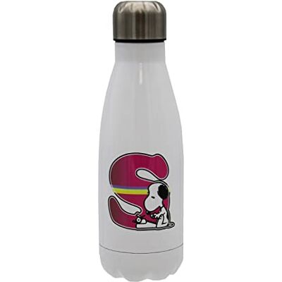 CYP Snoopy rostfri vattenflaska, hermetisk stängning, med flerfärgad Letter S-design, 550 ml, vit färg, officiell produkt ( Brands) CYP Snoopy rostfri vattenflaska, hermetisk stängning, med flerfärgad Letter S-design, 550 ml, vit färg, officiell produkt ( Brands)