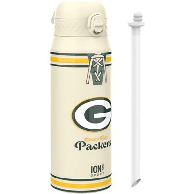 Ion8 NFL Green Bay Packers Sport Vattenflaska Med Avtagbart Sugrör, 750ml/24oz, Läckagesäker Vakuumisolerad Dricksflaska, Lätt Att Öppna, Säker Låsning, Diskmaskinssäker, Flipplock, Metallflaska Ion8 NFL Green Bay Packers Sport Vattenflaska Med Avtagbart Sugrör, 750ml/24oz, Läckagesäker Vakuumisolerad Dricksflaska, Lätt Att Öppna, Säker Låsning, Diskmaskinssäker, Flipplock, Metallflaska