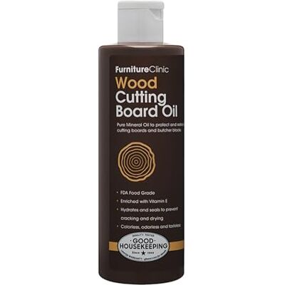 Furniture Clinic Balsam för skärbrädor (250 ml) – formel för mineraloljor och vaxer av livsmedelskvalitet, för att återställa och underhålla dina skärbrädor Furniture Clinic Balsam för skärbrädor (250 ml) – formel för mineraloljor och vaxer av livsmedelskvalitet, för att återställa och underhålla dina skärbrädor
