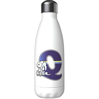 CYP Snoopy rostfri vattenflaska, hermetisk stängning, med flerfärgad bokstav Q-design, 550 ml, vit färg, officiell produkt ( Brands) CYP Snoopy rostfri vattenflaska, hermetisk stängning, med flerfärgad bokstav Q-design, 550 ml, vit färg, officiell produkt ( Brands)