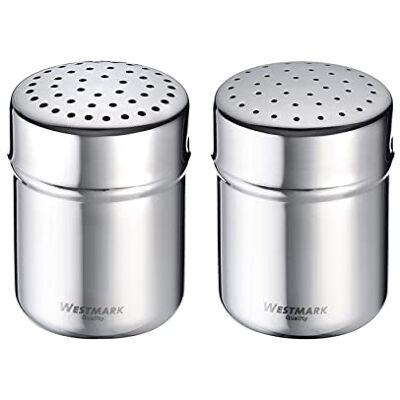Westmark 2 kryddströare, grov + fin, med plastlock, volym: ca 80 – 100 gr, plast/rostfritt stål, grov, silver/transparent, 695222E6 Westmark 2 kryddströare, grov + fin, med plastlock, volym: ca 80 – 100 gr, plast/rostfritt stål, grov, silver/transparent, 695222E6
