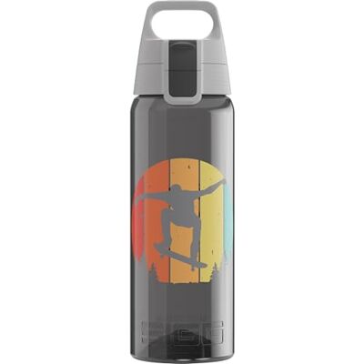Sigg – Tritan vattenflaska – Total Color ONE Skate – lämplig för kolsyrade drycker – diskmaskinssäker – läckagesäker – lätt – BPA-fri – antracit – 1 l Sigg – Tritan vattenflaska – Total Color ONE Skate – lämplig för kolsyrade drycker – diskmaskinssäker – läckagesäker – lätt – BPA-fri – antracit – 1 l