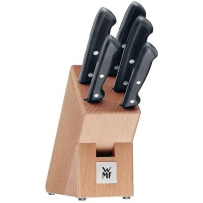 WMF Classic Line Knivblock med Köksknivar, Plast, Svart, Silver, Paket med 5 Knivar WMF Classic Line Knivblock med Köksknivar, Plast, Svart, Silver, Paket med 5 Knivar